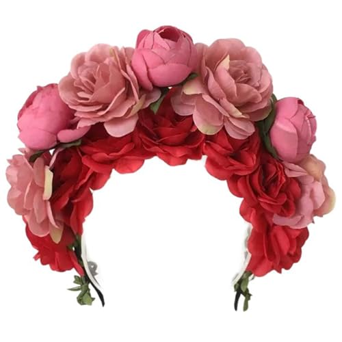 Buntes Blumen Stirnband Krone Haar Kopfbedeckung Hochzeit Party Kostüm Kopfbedeckung Für Braut Und Frauen Modisches Haar Accessoire von Illkjasfc