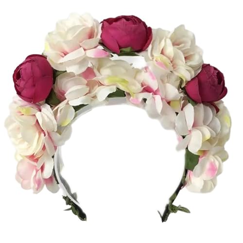 Buntes Blumen Stirnband Krone Haar Kopfbedeckung Hochzeit Party Kostüm Kopfbedeckung Für Braut Und Frauen Modisches Haar Accessoire von Illkjasfc
