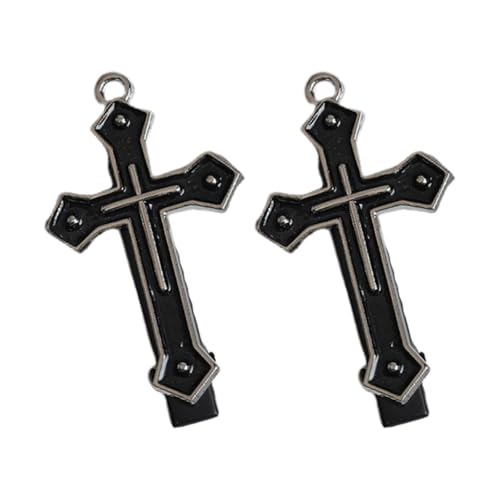 Dunkle Haarspange 2000er Trend Seitenclip Kreuze Dunkle Kreuze Halloween Dunkle Coole Haarnadel Foto Requisiten von Illkjasfc