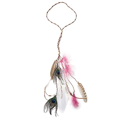 Elastisches ethnisches Haarband mit Perlendekor, einzigartiger Haarreif für Damen, Braut, Hochzeit, Party, Fotografieren von Illkjasfc