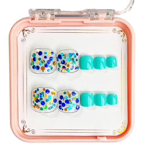 Französische Spitze Zum Aufdrücken Der Zehennägel Auffällige Kurze Quadratische Falsche Zehennägel Zehennägel Set Zum Aufdrücken Der Nägel Für Frauen Und Mädchen von Illkjasfc