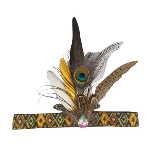Gefiederter Kopfschmuck, indisches Haarband für kulturelle Veranstaltungen, Musikfestivals und Tanzaufführungen, Vintage-Kopfschmuck von Illkjasfc