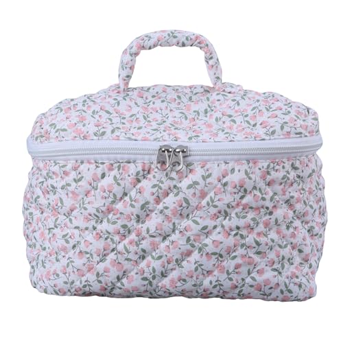 Gesteppte Make Up Tasche Damen Blumenmuster Kulturbeutel Großer Geeignet Verschiedene Anlässe von Illkjasfc