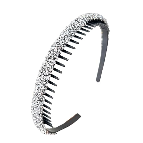 Glitzerndes Strass-Stirnband, rutschfest, gezahnt, für Damen, für den täglichen Gebrauch und Partykleidung von Illkjasfc