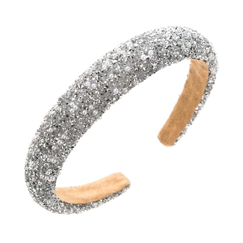 Glitzerndes Strass-Stirnband für Damen, mit Perlen besetzt, Haarband für Braut, Hochzeit und den täglichen Gebrauch, Mode-Accessoires von Illkjasfc