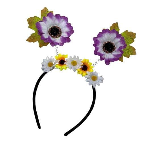 Haarreif mit Sonnenblume, leuchtende Farben, bequemes Tragen für Musikfestivals und Partys von Illkjasfc