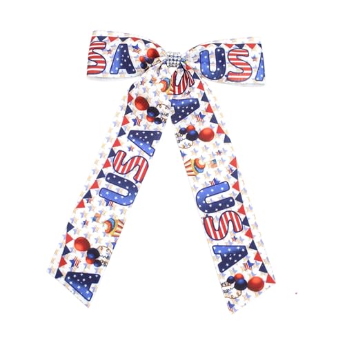 Haarschleifen mit Streifen, bequeme Kopfbedeckung, praktische Haarnadel, Haarspangen für 4. Juli, Feier, Festival, patriotische Haardekoration von Illkjasfc