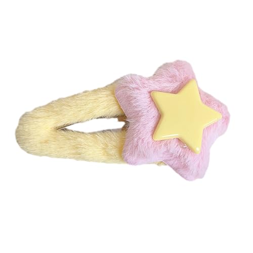 Haarspangen in Sternform für süße Mädchen, süßer Charm, Haar-Accessoires, Plüsch, Bonbonfarben von Illkjasfc