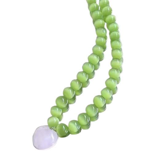 Illkjasfc Elegante Halskette mit Herz-Anhänger, bunte Opale, Perlen, Schmuckzubehör für moderne Frauen und Mädchen, Party-Accessoire, Herz-Anhänger Illkjasfc Elegante Halskette mit Herz-Anhänger, bunte Opale, Perlen, Schmuckzubehör für moderne Frauen und Mädchen, Party-Accessoire, Herz-Anhänger von Illkjasfc
