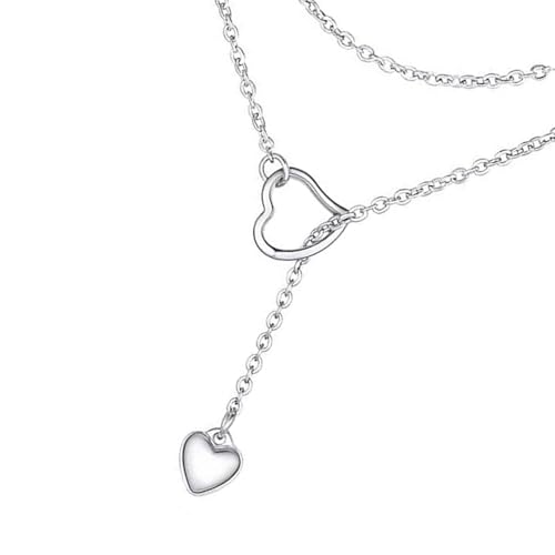 Illkjasfc Elegante Y-Halskette mit doppeltem Herz-Anhänger, zeitgenössische lange Halskette, Schmuck in Schwarz und Gold, für den täglichen Gebrauch, Goldhalskette Illkjasfc Elegante Y-Halskette mit doppeltem Herz-Anhänger, zeitgenössische lange Halskette, Schmuck in Schwarz und Gold, für den täglichen Gebrauch, Goldhalskette von Illkjasfc