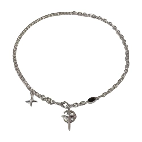 Illkjasfc Elegante schwarze Edelstein-Halskette mit Stern-Designs, tragbar für trendige Frauen, um ihre personalisierten Stile zu verbessern, Stern-Anhänger-Halskette Illkjasfc Elegante schwarze Edelstein-Halskette mit Stern-Designs, tragbar für trendige Frauen, um ihre personalisierten Stile zu verbessern, Stern-Anhänger-Halskette von Illkjasfc