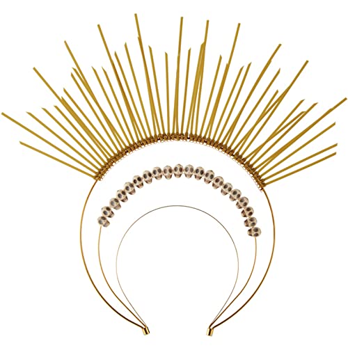 Illkjasfc Goldene Farbe, Cosplay-Form, Stirnband, Festival, Haarreif, zeigt Kopfschmuck, Neujahrskostüm, Unisex von Illkjasfc