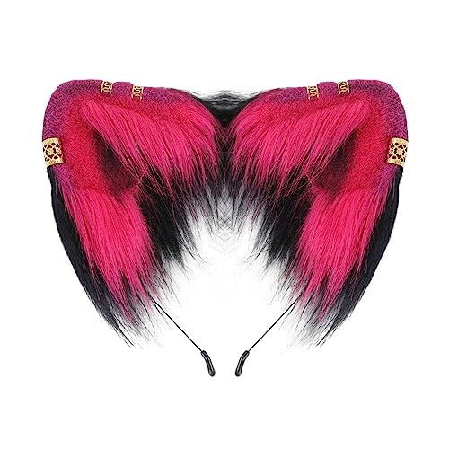 Illkjasfc Haarreif mit Anime-Charakteren, Katzenohrenform, Plüsch, Karneval, Party, Kopfschmuck, Cosplay, Party, Kostüm, Requisiten, Unisex von Illkjasfc