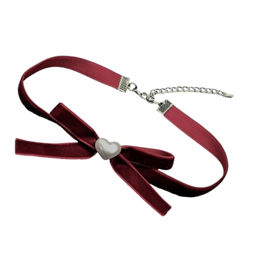 Illkjasfc Halskette mit Herzanhänger, Vintage-Samtband, handgefertigt, Accessoire für Damen, trendige Halskette Illkjasfc Halskette mit Herzanhänger, Vintage-Samtband, handgefertigt, Accessoire für Damen, trendige Halskette von Illkjasfc