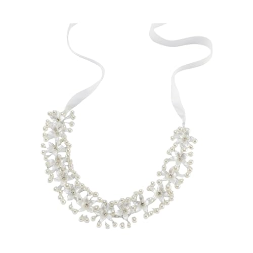 Illkjasfc Imitationsperlen Kopfschmuck Multifunktionales Haarschmuck Perlen Kopfbedeckung Handgemachte Perlen Kopfkette für elegante Looks von Illkjasfc