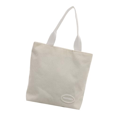 Illkjasfc Lunchtasche aus Cord mit Reißverschluss, leicht, praktisch, geeignet für kurze Reisen und den täglichen Einkauf, weiß, One Size Illkjasfc Lunchtasche aus Cord mit Reißverschluss, leicht, praktisch, geeignet für kurze Reisen und den täglichen Einkauf, weiß, One Size von Illkjasfc