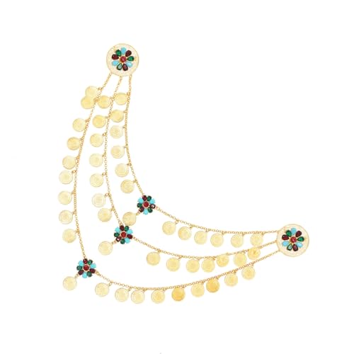 Illkjasfc Mehrschichtige Legierung Münzquasten Schulterkette Halskette Schulter-Accessoire für modebewusste Frauen suchen einzigartige Stile stabiles Mode-Accessoire von Illkjasfc