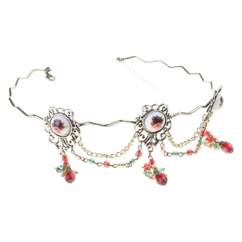 Illkjasfc Modische Damen-Halskette kombiniert Retro-Stil Rose und moderne Quasten-Stile Anhänger für Schmuck, Accessoire, Partykleidung Illkjasfc Modische Damen-Halskette kombiniert Retro-Stil Rose und moderne Quasten-Stile Anhänger für Schmuck, Accessoire, Partykleidung von Illkjasfc
