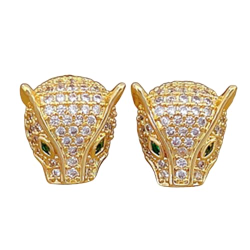 Illkjasfc Modisches Leopardenkopf-Schmuck-Set mit stilvollem Zirkon-Akzent, Dekoration für stilvolle Anlässe, Outfits, Modeschmuck-Set von Illkjasfc