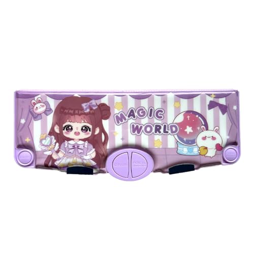 Illkjasfc Multifunktionales Federmäppchen inklusive Anspitzer, Schere, Stundenplan, Fingerwickelband, transparentes Lineal, Radiergummi, Kinder, Stiftebox, Multifunktions-Federmäppchen, B von Illkjasfc