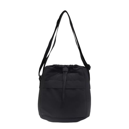 Illkjasfc Stilvolle Nylon-Umhängetasche mit verstellbarem Riemen für organisierte Aufbewahrung, Kordelzug, Crossbody-Tasche für Einkaufen oder Arbeit, Reisetasche, Schwarz , One Size Illkjasfc Stilvolle Nylon-Umhängetasche mit verstellbarem Riemen für organisierte Aufbewahrung, Kordelzug, Crossbody-Tasche für Einkaufen oder Arbeit, Reisetasche, Schwarz , One Size von Illkjasfc