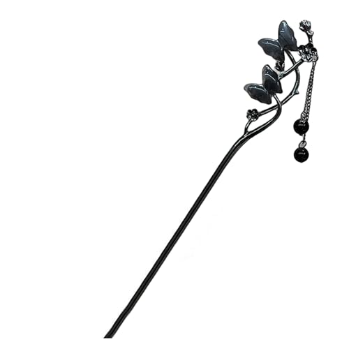 Kleine Menschenmenge, einfache Haarspange, chinesischer inspirierter Kopfschmuck für lockiges Haar, stilvolle fließende Quasten, Haarnadel-Zubehör von Illkjasfc