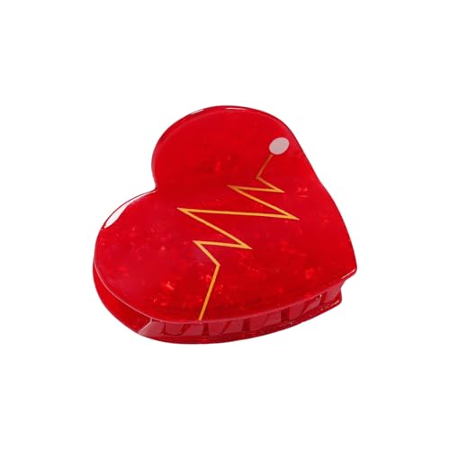 Kreative herzförmige Haarklammer, praktische PVC-Haarnadel, rutschfester Griff für langes Haar, Styling-Zubehör, Herz-Haarspange für Frauen von Illkjasfc