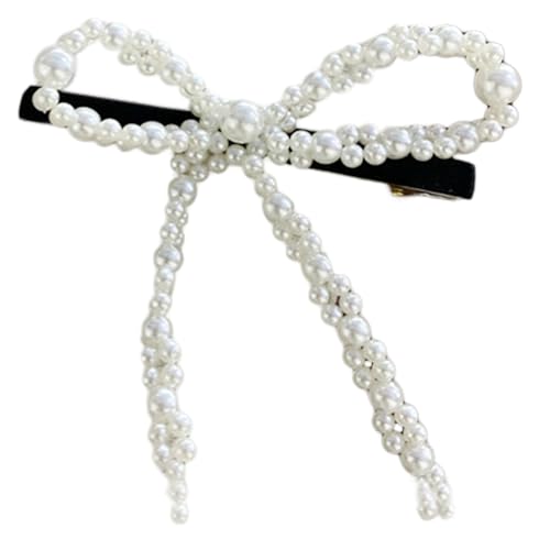 Künstliche Perlen Haarspange ästhetische Haarschleifen Blume Entenschnabel Clip Seitennadel rutschfeste Haarspangen Frauen Haarformwerkzeug von Illkjasfc