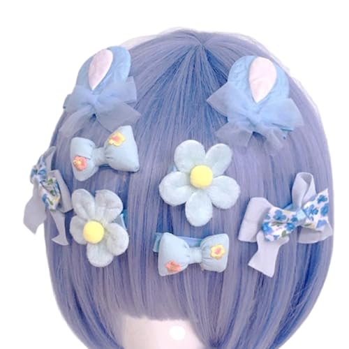 Lässige Haarspange mit Blume, niedlich, bunt, flache Haarspange, bunte Schleife, Trend der 2000er Jahre, für Bündel von Illkjasfc