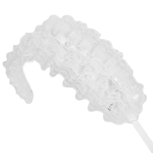 Mädchen Rüschen Band Kopfbedeckung Schleifen Spitzenbesatz Cosplay Stirnbänder Dienstmädchen Volant Rosette Ornamente von Illkjasfc