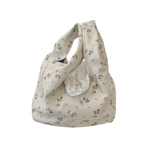 Mehrzwecktasche mit floralem Knoten, Stoff, Abendtasche, dekoratives Blumenmuster, Handtasche, geeignet für Arbeit oder Date, modische Tasche mit Blumenmuster, B, One Size von Illkjasfc