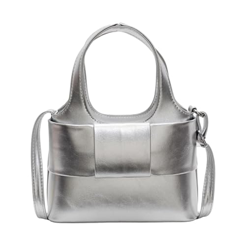 Modische Umhängetasche im koreanischen Stil für Damen mit großer Kapazität und PU-Leder-Umhängetasche, Reise-Handtasche, PU-Leder-Handtasche, silber, One Size Modische Umhängetasche im koreanischen Stil für Damen mit großer Kapazität und PU-Leder-Umhängetasche, Reise-Handtasche, PU-Leder-Handtasche, silber, One Size von Illkjasfc