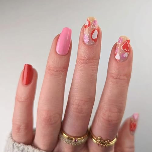 Quadratische Nägel, künstliche Nägel, zum Aufkleben, zum Aufkleben, künstliche Nägel, für Damen und Mädchen von Illkjasfc