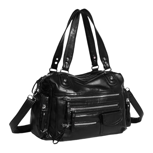 Stilvolle Vintage Umhängetasche Mit Großem Stauraum PU Leder Mehrere Reißverschlusstaschen Umhängetasche Für Damen von Illkjasfc