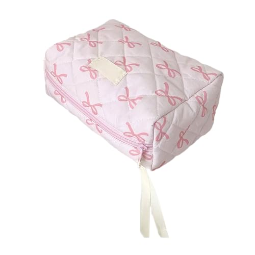 Stylischer Kosmetik-Organizer mit Schleifen-Aufdruck, großes Fassungsvermögen, geräumiger Reißverschluss, Make-up-Tasche für Damen mit Schleife Stylischer Kosmetik-Organizer mit Schleifen-Aufdruck, großes Fassungsvermögen, geräumiger Reißverschluss, Make-up-Tasche für Damen mit Schleife von Illkjasfc