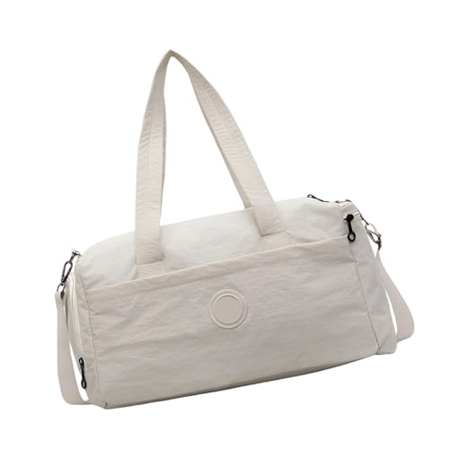 Turnbeutel mit Schuhfach Übernachtungstasche Training Sport Große Kapazität Reise Weekender Fitness Reisegepäck Weekender Fitness Gym Sport für den täglichen Gebrauch, beige, Mass Beauty von Illkjasfc