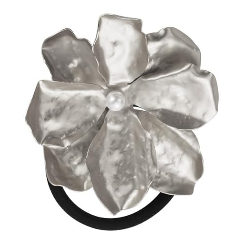 Übergroße Haargummis, Metallic-Blume, Haargummi, elastisches Haarteil, Haarseil, Damen-Haarschmuck von Illkjasfc