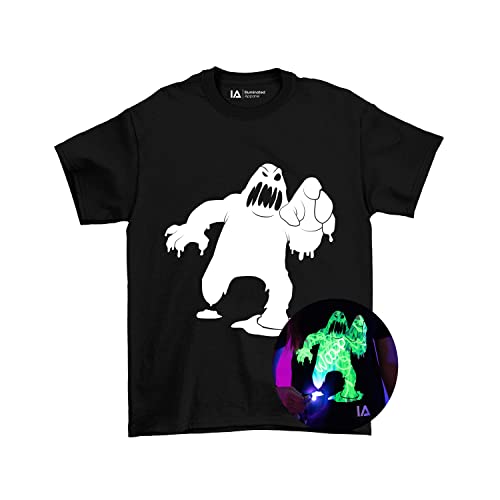 Original Kinder Monster Interactive Glow In The Dark T-Shirt Illuminated Apparel, Schwarz , 7-8 Jahre von Illuminated Apparel