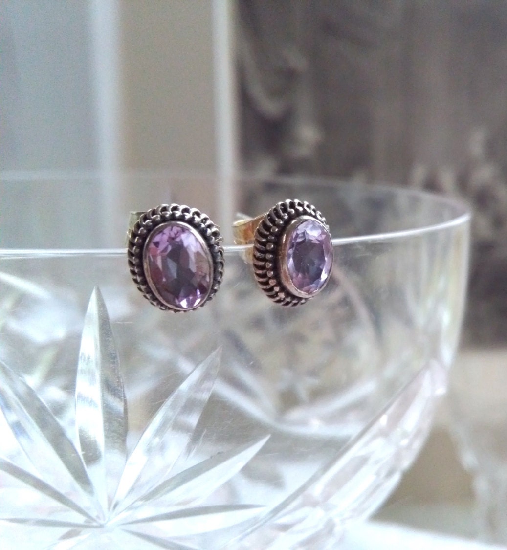 Amethyst Sterling Silber Ohrstecker Amethyst Sterling Silber Ohrstecker von IllunisMoon