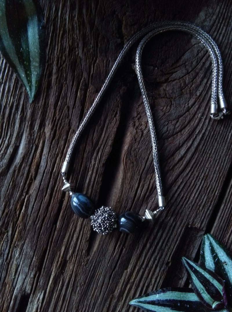 Sardonyx Achat Silber Bali Kette Halskette Sardonyx Achat Silber Bali Kette Halskette von IllunisMoon
