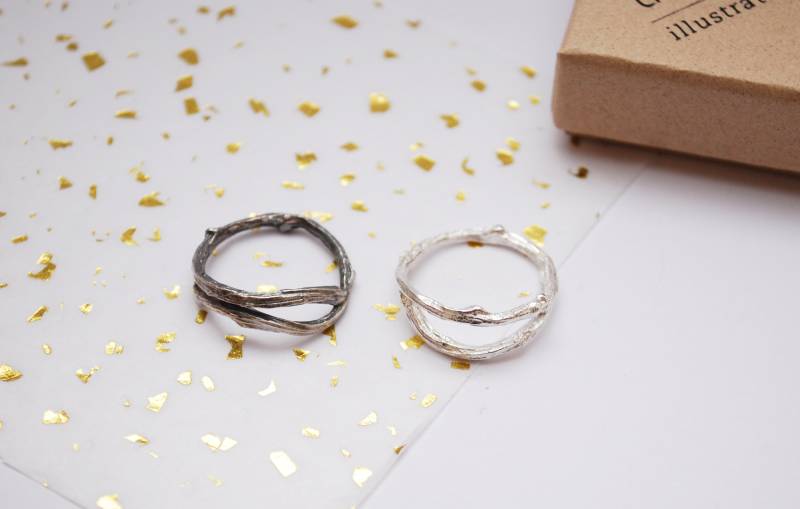 Eco Sterling Silber Zweig Ring, Baumzweig Versprechen Naturschmuck Statement Ring | Weihnachtsgeschenk Für Sie Winterschmuck Eco Sterling Silber Zweig Ring, Baumzweig Versprechen Naturschmuck Statement Ring | Weihnachtsgeschenk Für Sie Winterschmuck von Illustrationist