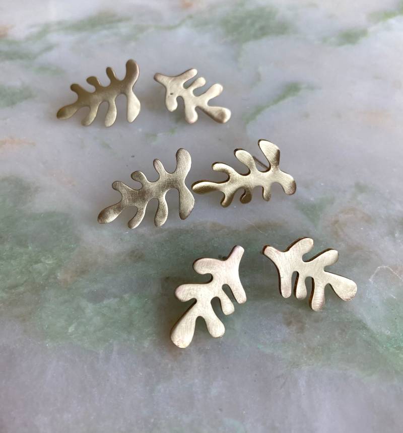Mati Ohrringe | Messing Und Eco Sterling Silber Blatt Matisse Weihnachtsgeschenk Für Sie Zubehör Kaltes Wetter Mati Ohrringe | Messing Und Eco Sterling Silber Blatt Matisse Weihnachtsgeschenk Für Sie Zubehör Kaltes Wetter von Illustrationist