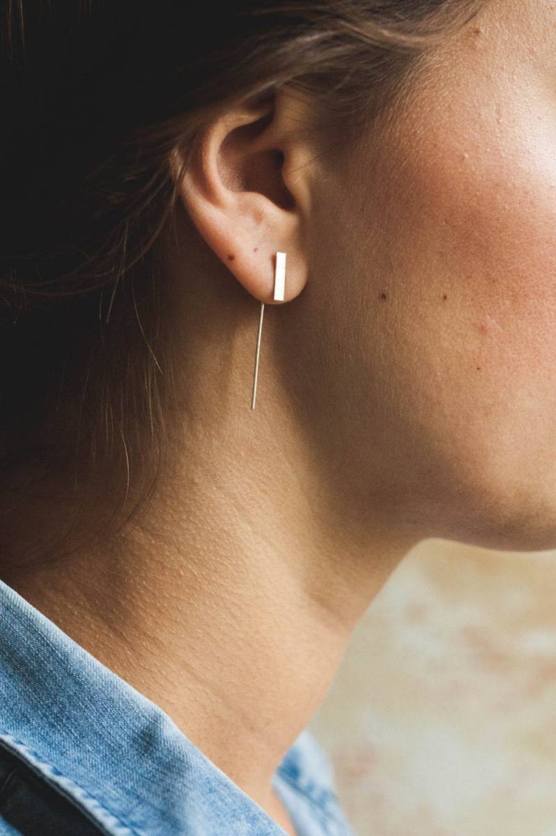 Oley Ohrringe | Sterling Silber Einfädler 14K Goldbarren Weihnachtsgeschenk Für Sie Zubehör Kaltes Wetter Oley Ohrringe | Sterling Silber Einfädler 14K Goldbarren Weihnachtsgeschenk Für Sie Zubehör Kaltes Wetter von Illustrationist