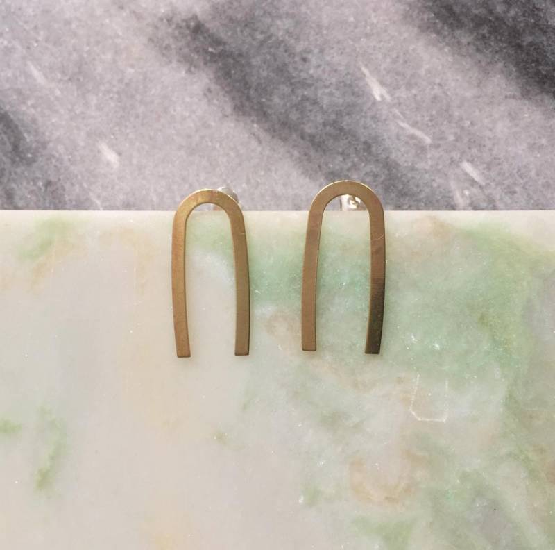Tina Ohrringe | Messing Und Eco Sterling Silber U Förmigen Weihnachtsgeschenk Für Sie Zubehör Kaltes Wetter Tina Ohrringe | Messing Und Eco Sterling Silber U Förmigen Weihnachtsgeschenk Für Sie Zubehör Kaltes Wetter von Illustrationist