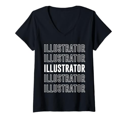 Damen Zeichner T-Shirt mit V-Ausschnitt von Illustrator Apparel