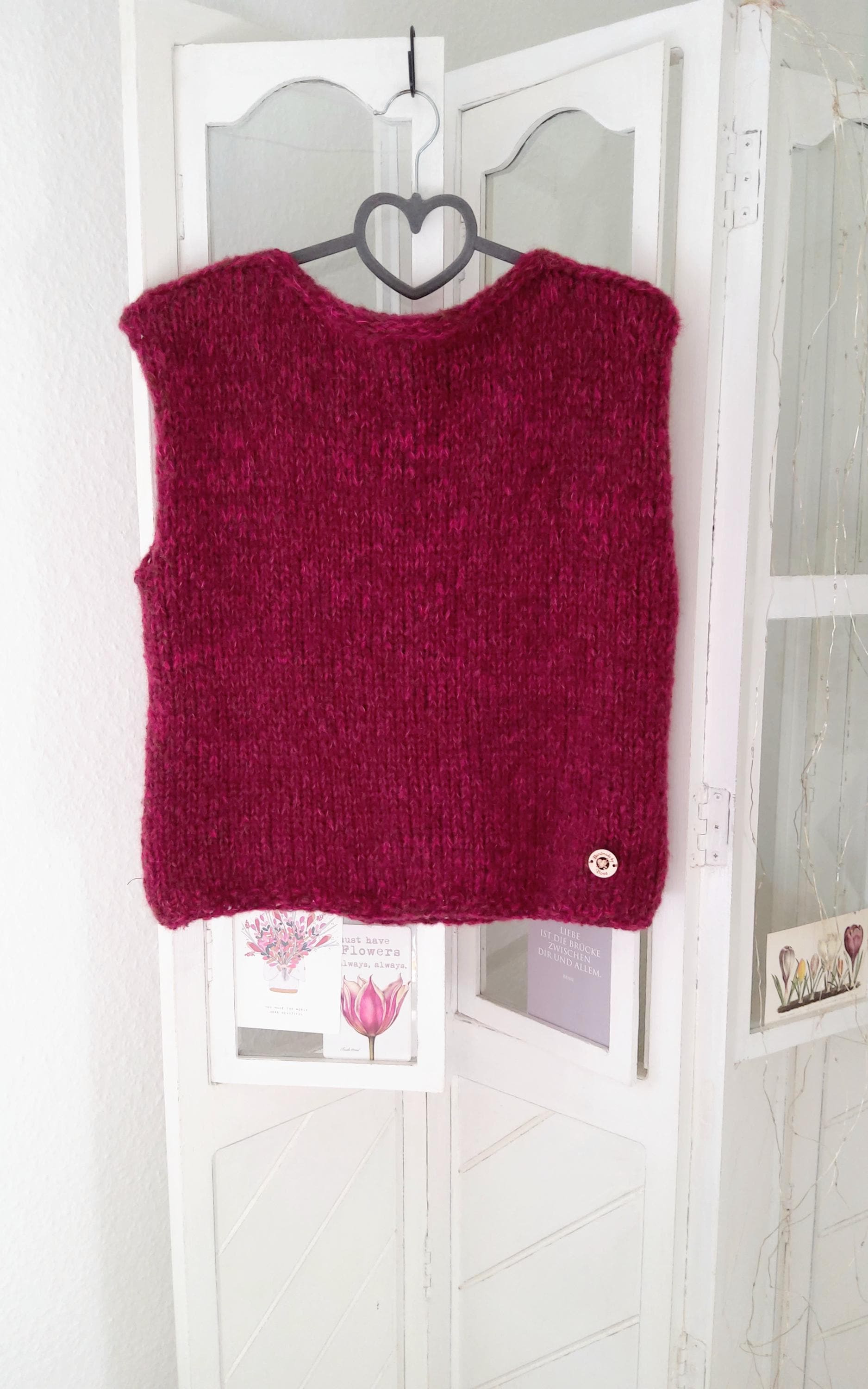 Alpaka/Seide 3 Farben Zusammen, Handgestrickt Pullunder/Pullover, Flauschig, Leicht, Farbauswahl von IlonasKreativStube