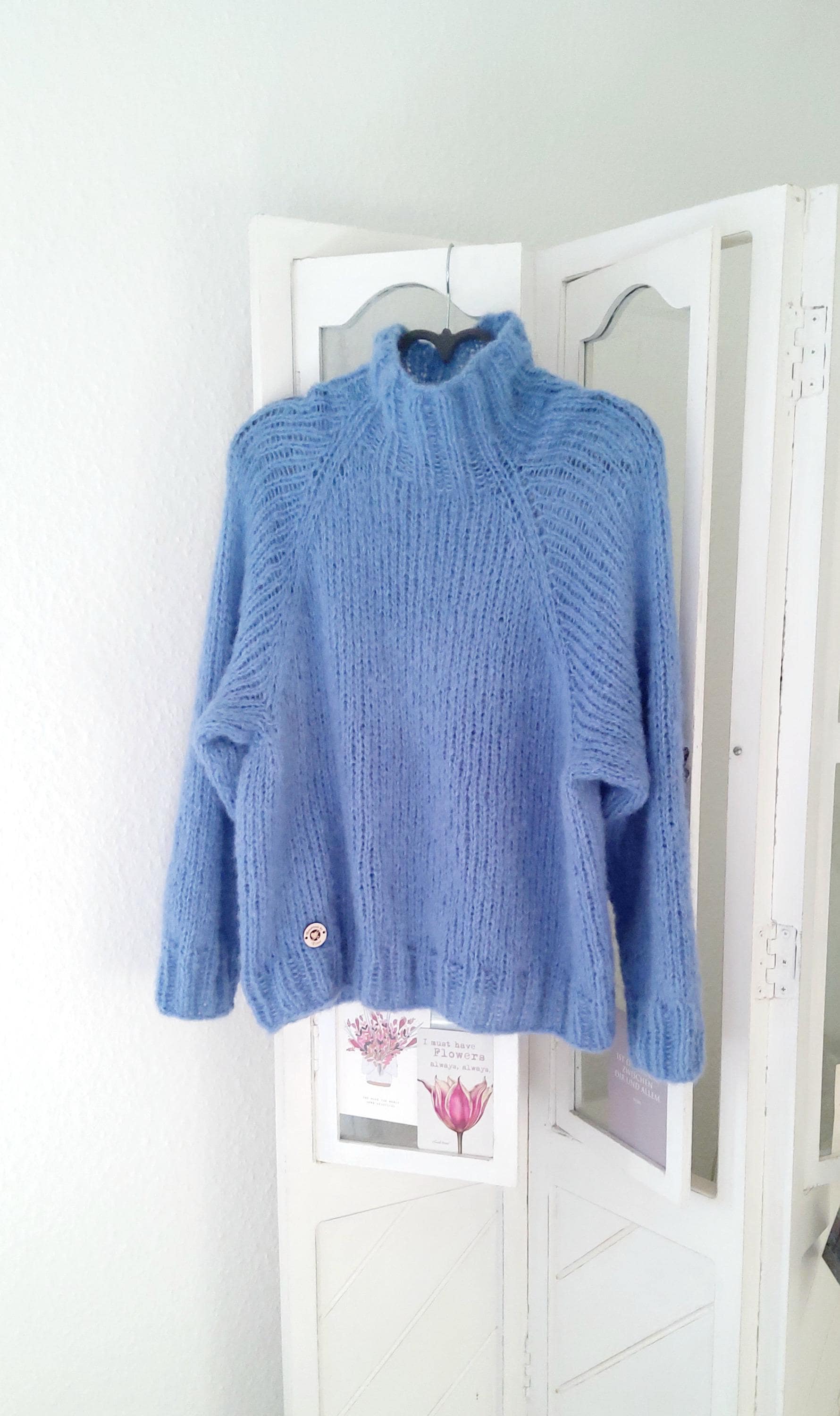 Alpaka/Seide Handgestrickt, Pullover, Flauschig, Leicht, Warm Farbauswahl von IlonasKreativStube