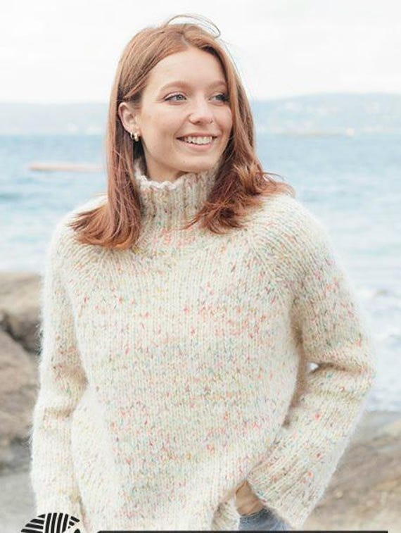 Handgestrickt Alpaka, Pullover, Hoher Kragen, Flauschig, Leicht, Warm Farbauswahl von IlonasKreativStube