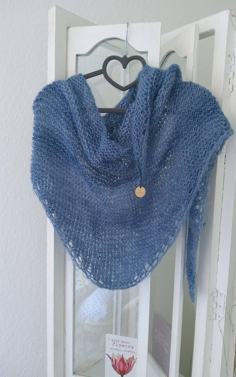 Kaschmir/Seide Stola Dreiecktuch Zartes Tuch, Grün Grau Farbverlauf, Damen von IlonasKreativStube