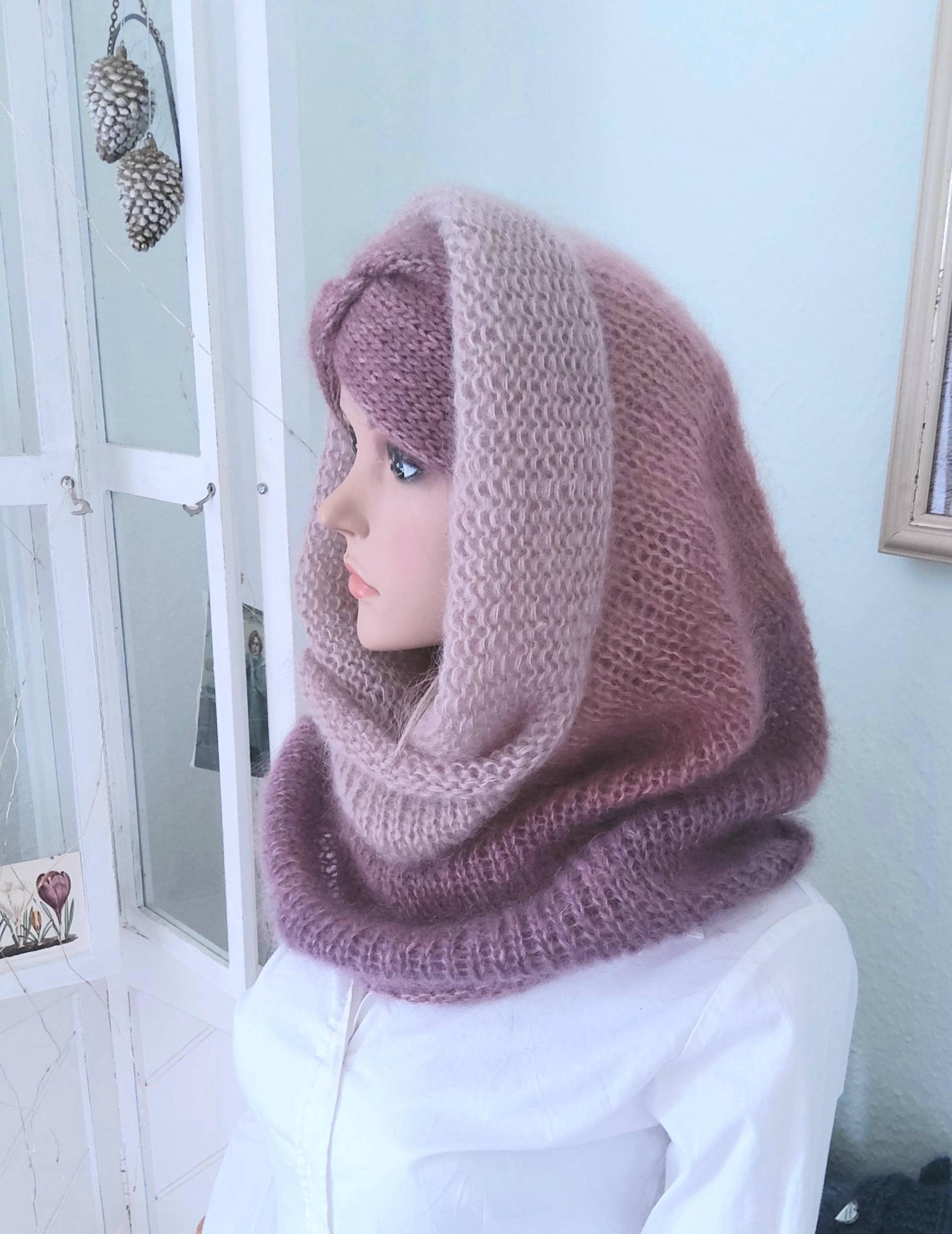 Mohair/Kaputze/Loop Schal/Balaclavas, Kuschelig, Flauschig Handgestrickt von IlonasKreativStube